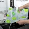 4Pcs Waterproof Refrigerator Liner Set Moisture-Proof Non-Slip Washable Reusable Eva Material Novel Lemon Pattern