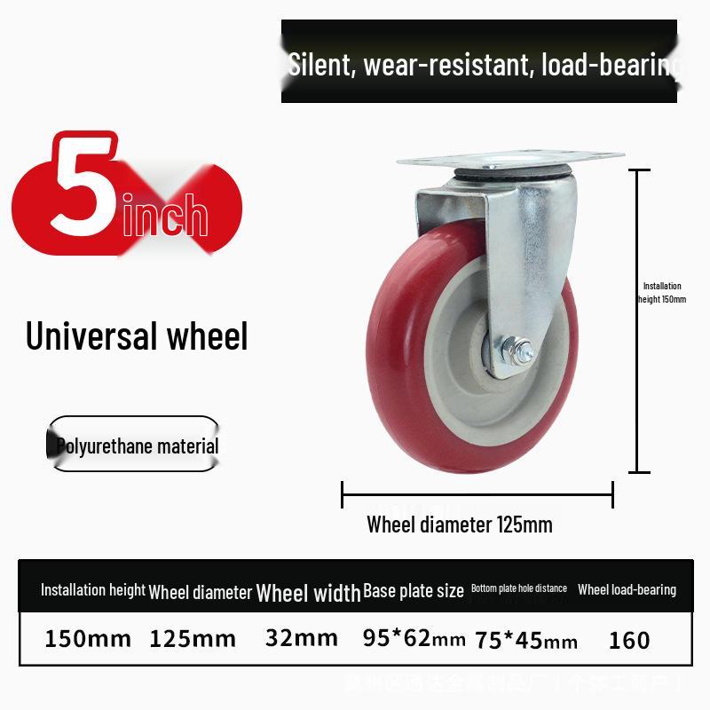 Lightweight PVC Swivel Casters with Silent Brake and Heavy-Duty PU Wheels (3/4/5 Inch) for Storage Cages