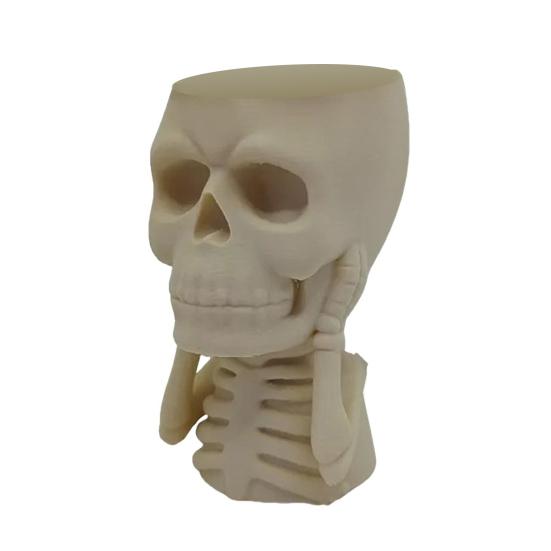 Halloween Skull Flower Pot No See Speak Hear Creepy Skull