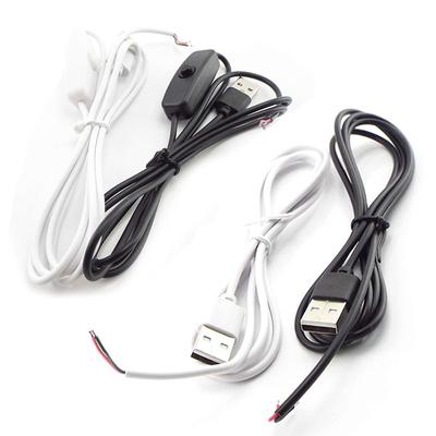 Câble d'extension USB 5 V DC 2 broches 1 m Connecteur d'alimentation Fil LED Puces Lumière 501 Interrupteur marche/arrêt Électrique Pour Éclairage LED