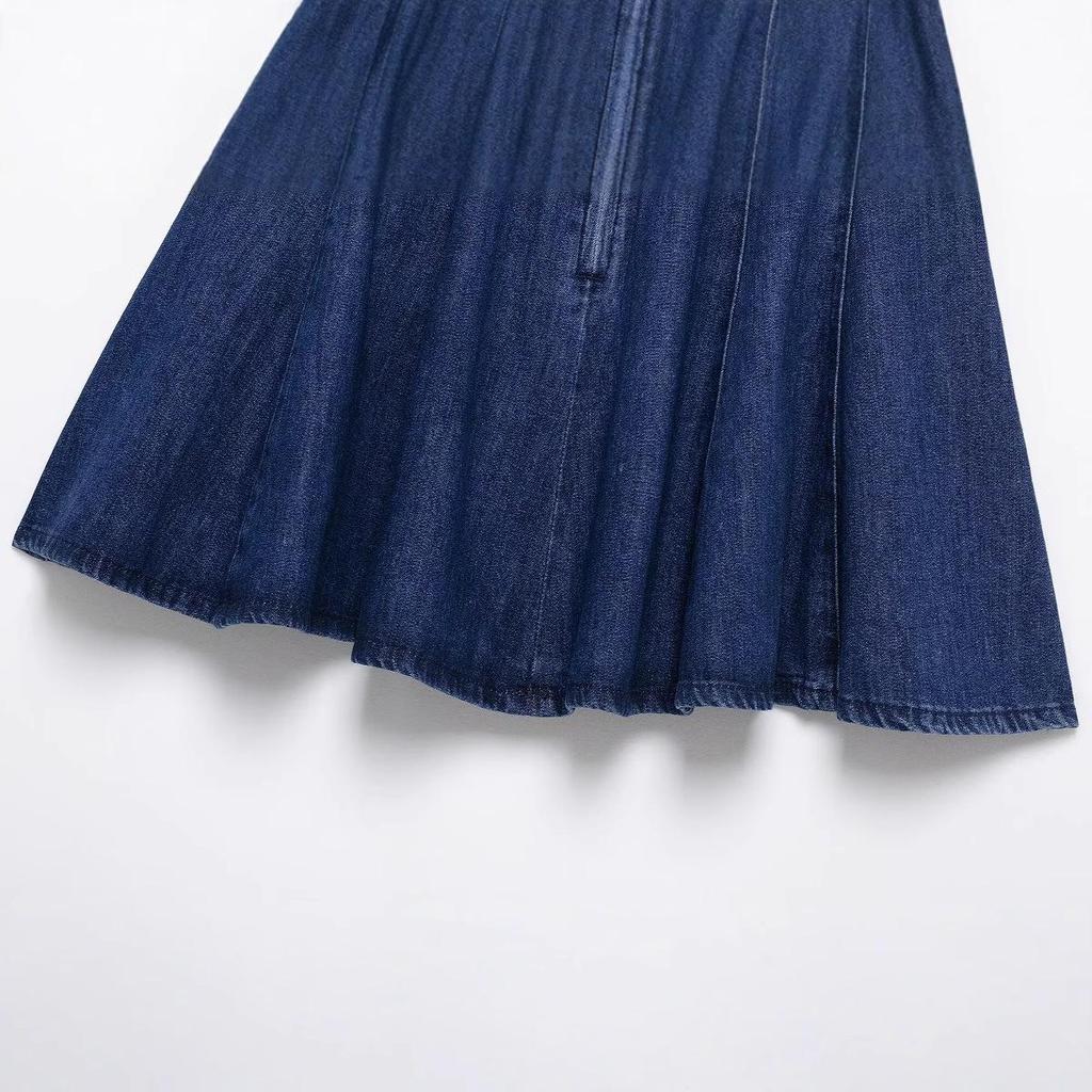 Europäische & Amerikanische Damenmode Sommer 2025: Denim-Minirock mit Zierstichen