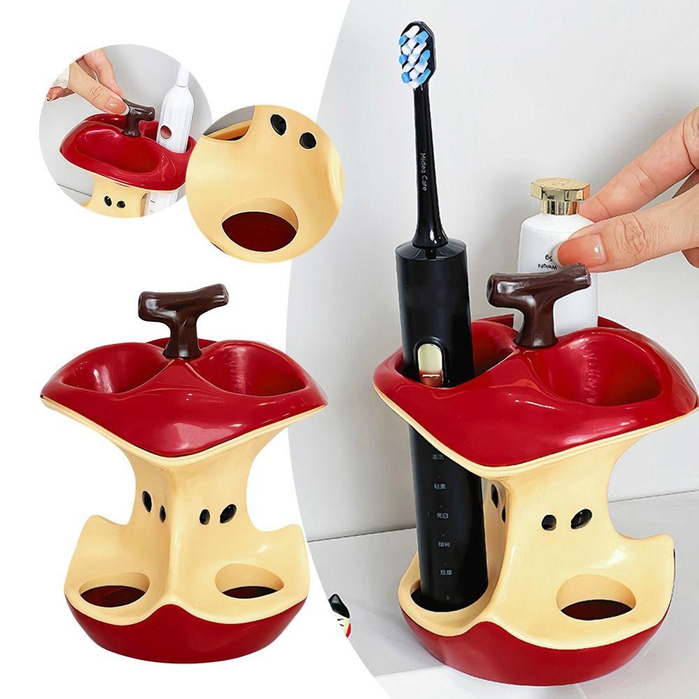 Plastic Electric Toothbrush Holder Apple Makeup Brush Storage Rack Bathroom Accessories