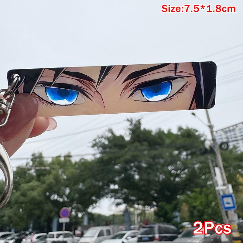 2/9 Piezas Llavero de Tarjeta de Anime Demon Slayer Decorar Kawaii Chica Acrílico Accesorios para Mochila de Dibujos Animados Alrededores Juguete Portátil Regalo