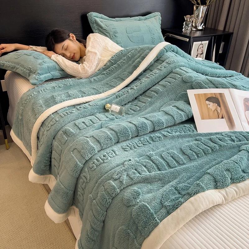 1PC New Winter Blanket for Bed Soft Fluffy Sofa Blankets Warmth Cozy Four-season Versatility Blankets for Beds Sofa Nap Blanket