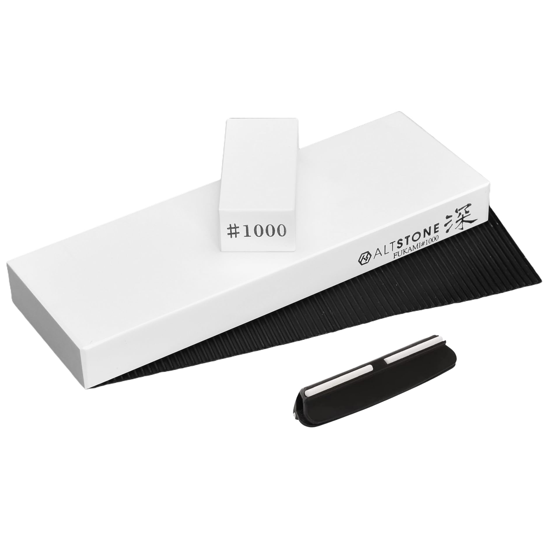 ALTSTONE Sharpening Stone Medium Grit Compact Size Ceramic Sharpening Stone Angle Adjuster For Kitchen Knives Made in Japan Grit with Angle  FUKAMI