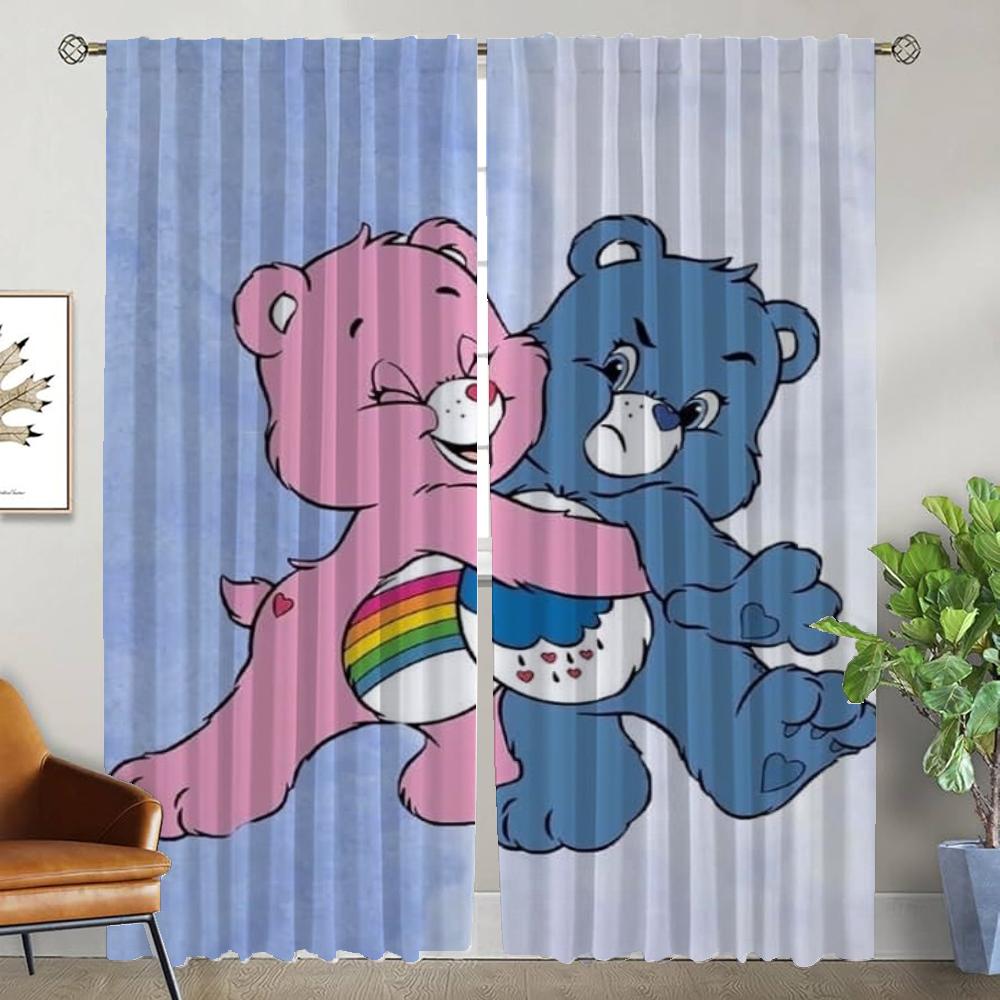 

Care BearS Тюль для спальні, кухні, штор 2 шт. Розділювальні штори Дитяча кімната Хелловін Декор Віконна штора W107xH213cmx2pcs-CL