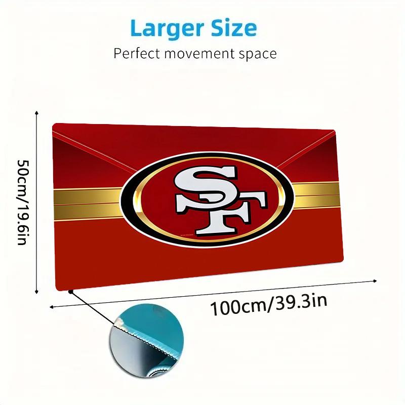 San Francisco 49ers2 Print  Cushion Non-slip Laptop Tablet Big Mousepad XXL Mat Mini PC Playmat With Lock edge