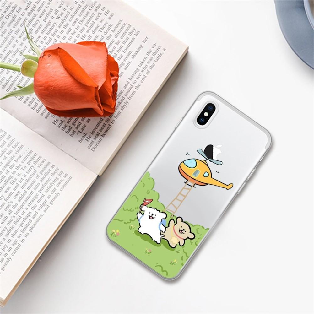 Cartoon Line Dog Phone Case For iPhone 14 13 12 11 Pro Max XS X XR SE 2020 6 7 8 Plus Mini Protective Cover