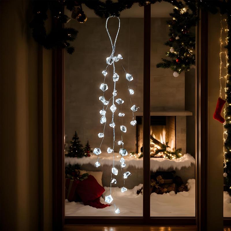 Christmas Water Drop Pendant Clear Acrylic Christmas Pendants 2Pieces Tree Pendants Water Drop Icicle Home Decoration Christmas