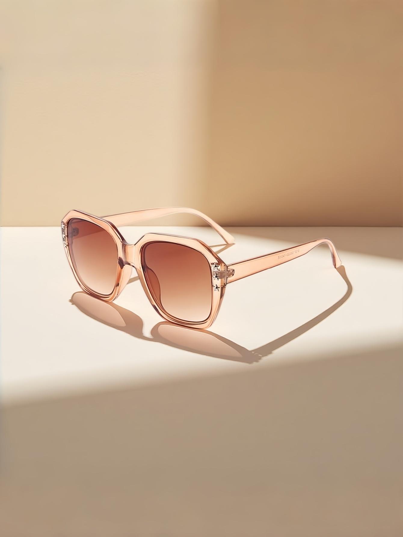 European and American minimalist star box sunglasses, fashionable retro shading, sun protection, UV protection