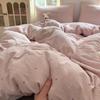 Korean Girls Strawberry Bedding Sets Bed Sheet Duvet Cover with Pillowcase Queen King Size Quilt Cover Set Soft Bed Linen Set