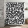 Black White Floral Shower Curtain with Swirls Waves Bathroom Decor for Home Kitchen or Bathroom Large Size 72 x 84 Gray Shabby C