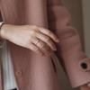 925 Sterling Silver Plated 14K Gold Simple Heart Ring for Women Korean Cute Everyday Jewelry Accessories