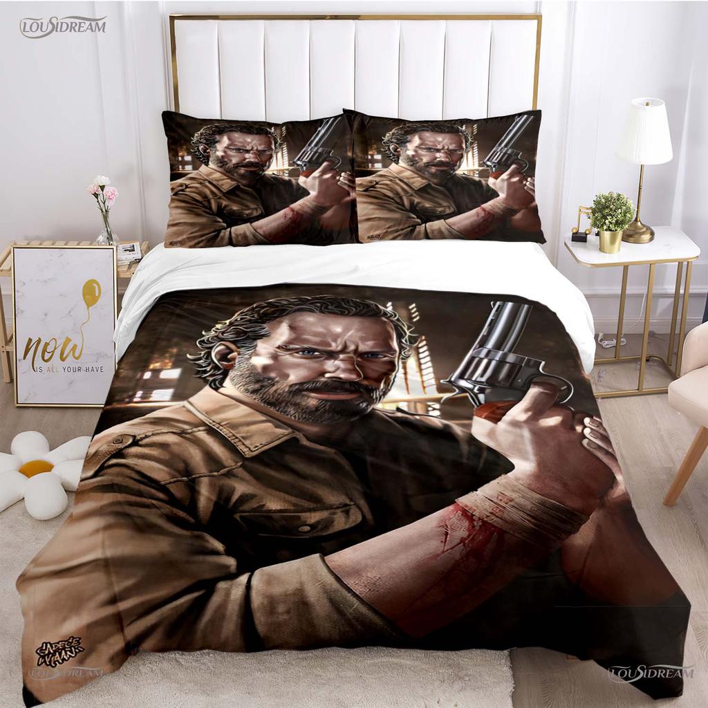 Walking Dead Filmmönster Alla Säsonger Påslakan Sängkläder Lyxigt Mjukt Täckeöverdrag och Kuddfodral Enkel/Dubbel/Queen/King