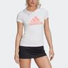 Adidas Logo Print Sports Crew Neck Short Sleeve T-Shirt Women tops White FT9737