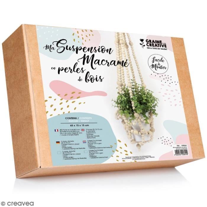 Kit Macramé - Graine Creative - 465 pcs - Perles en bois - Accessoire déco tendance - Facile à réaliser