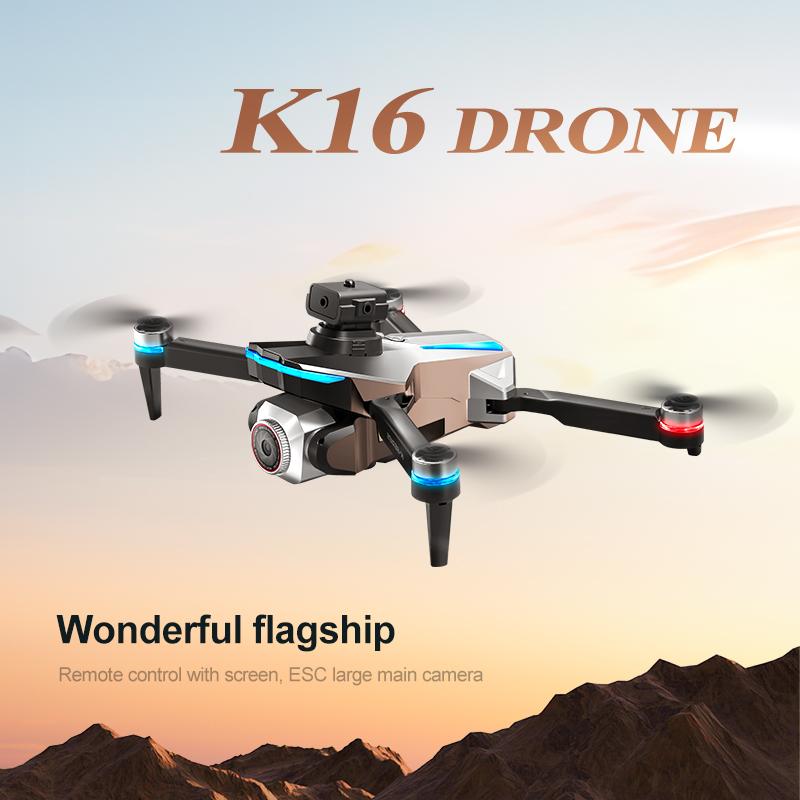 New K16 Max Pro Drone Dual-Camera 4K HD Aerial Photography Drone with Screen Omnidirectional Obstacle Avoidance Dron RC Toy