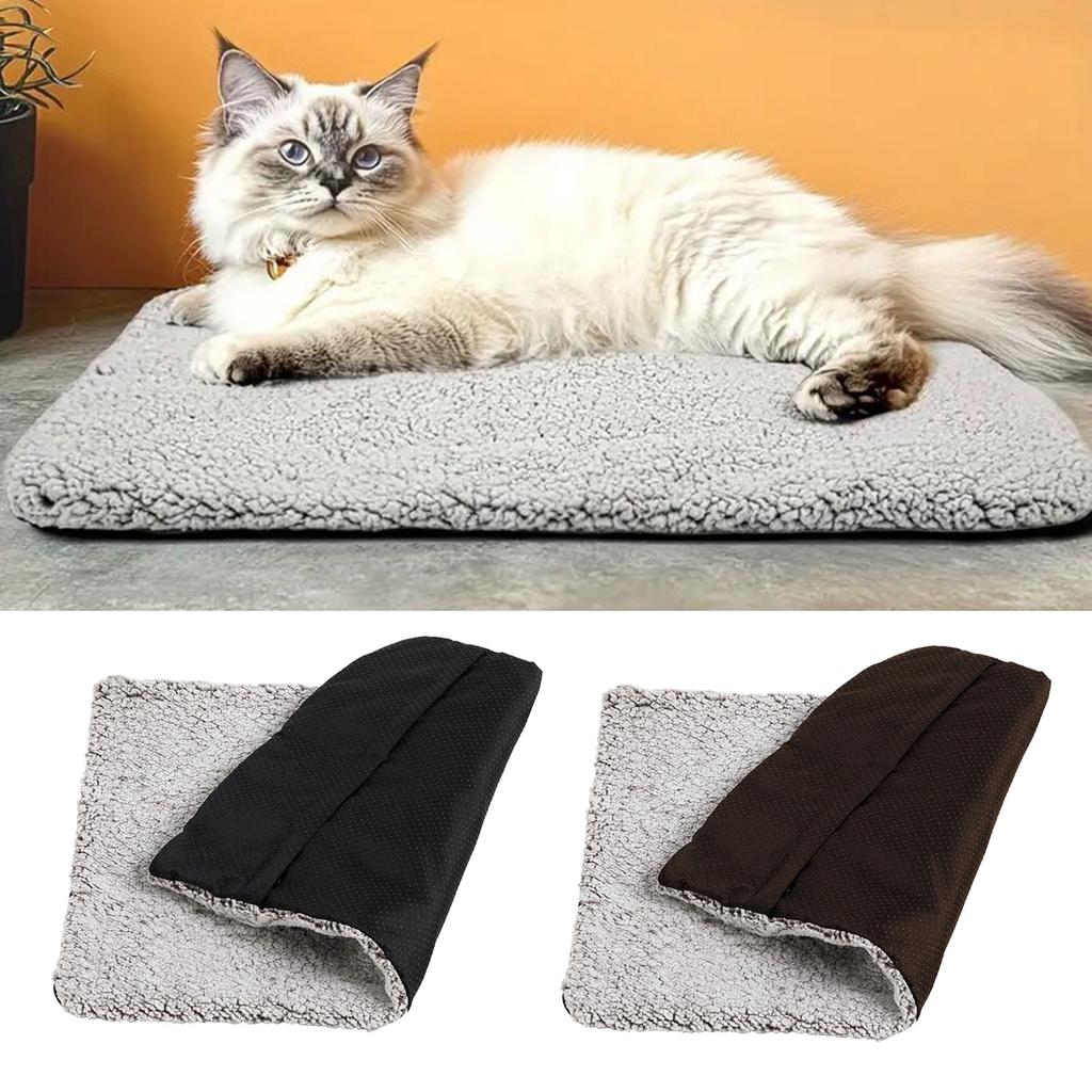Auto Heating Pet Pad with Detachable Heating Cores Slip Resistant Bottom Soft Fabric Warming Mat For Dog Home Travel Use