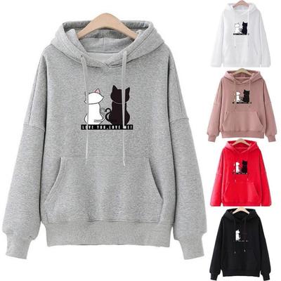 Women's Long Sleeve Printed Hoodie Sweatshirt Pullover Blouse Tops