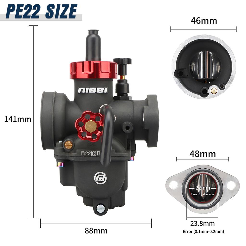 NIBBI Carburetor For 50cc To 350cc 2T 4T Engine PE Flange Motorcycle Carburetors For GY6 YAMAHA JOG SUZUKI HONDA Atv Pitbike