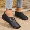 2026 Summer New Soft Leather Flat Flat Casual Single Shoes for Women, Round Head, Shallow Mouth, One Step Stepping Large Women's Shoes