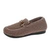 34-41 Big Size Lambwool Moccasins Femme Curly Sheep Fur Flats Woman Warm Plush Loafers Winter Cotton Shoes Women Furry Snow Boot