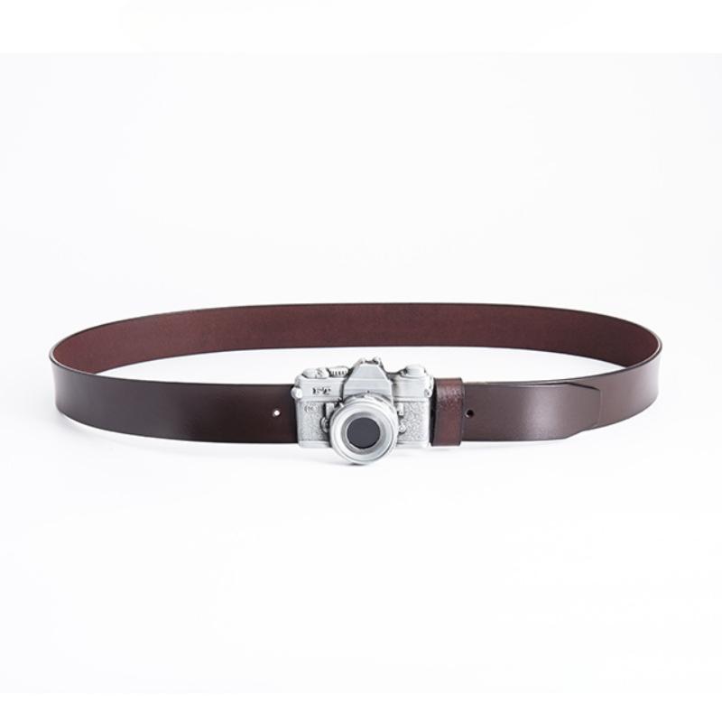 Art Style Belt Men's Leather Camera Personality Belt Punk Casual Pants Belt