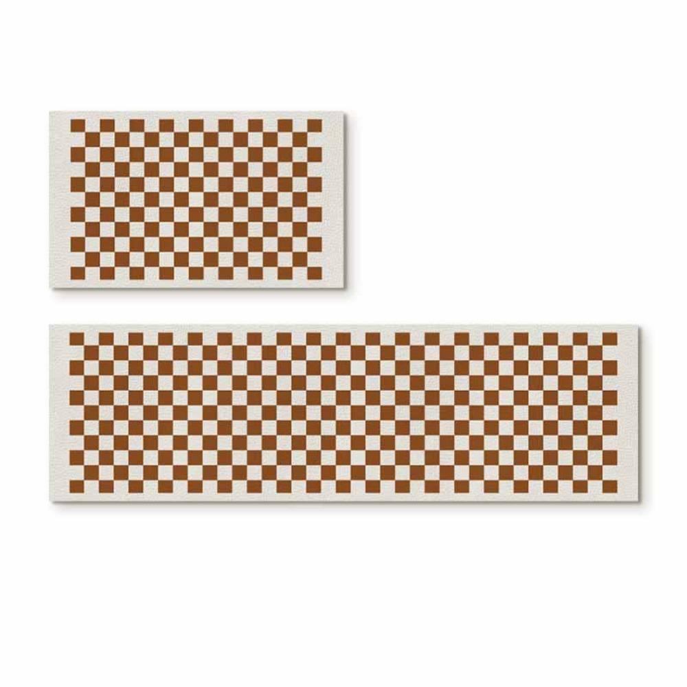 2Pcs/Set Durable Bathroom Mat Non-Slip Long Floor Mat Simple Stripes Bath Rug  Home Decoration