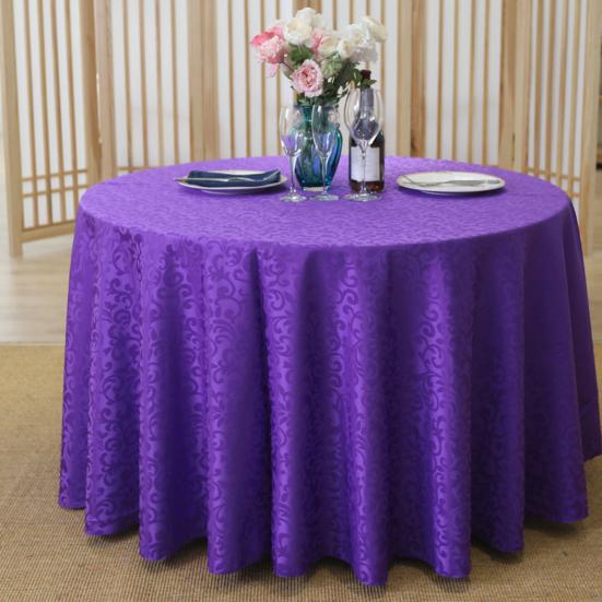 Tablecloths Machine Washable Neat Edges Round Spillproof Polyester Fabric Table Cover for Home