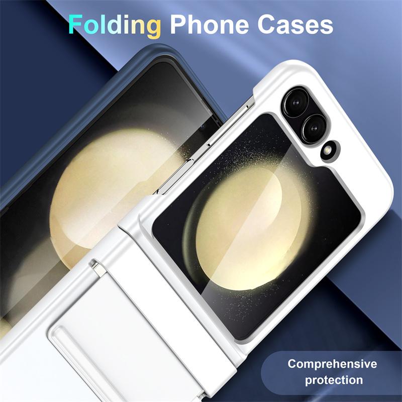 Matte Wrist Strap Hinge Full Protection Hard Case for Samsung Galaxy Z Flip 7 / 7 FE / Flip 6 5 4 3 Folding Wristband Cover