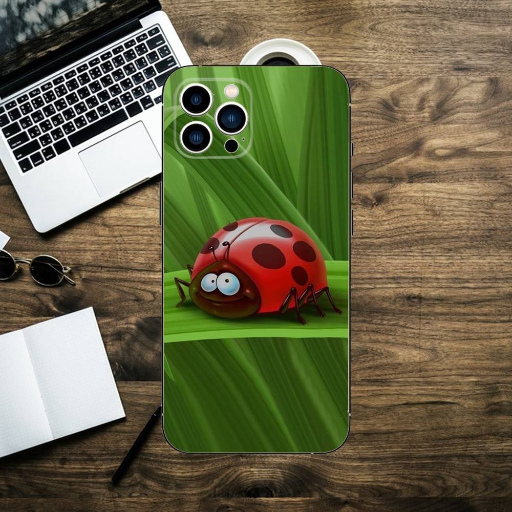 Insect Seven-star ladybug   Phone Case For iPhone 16,15,14,13,12,11,XS,XR,X,8,7,Pro,Max,Plus,mini Silicone Black Cover