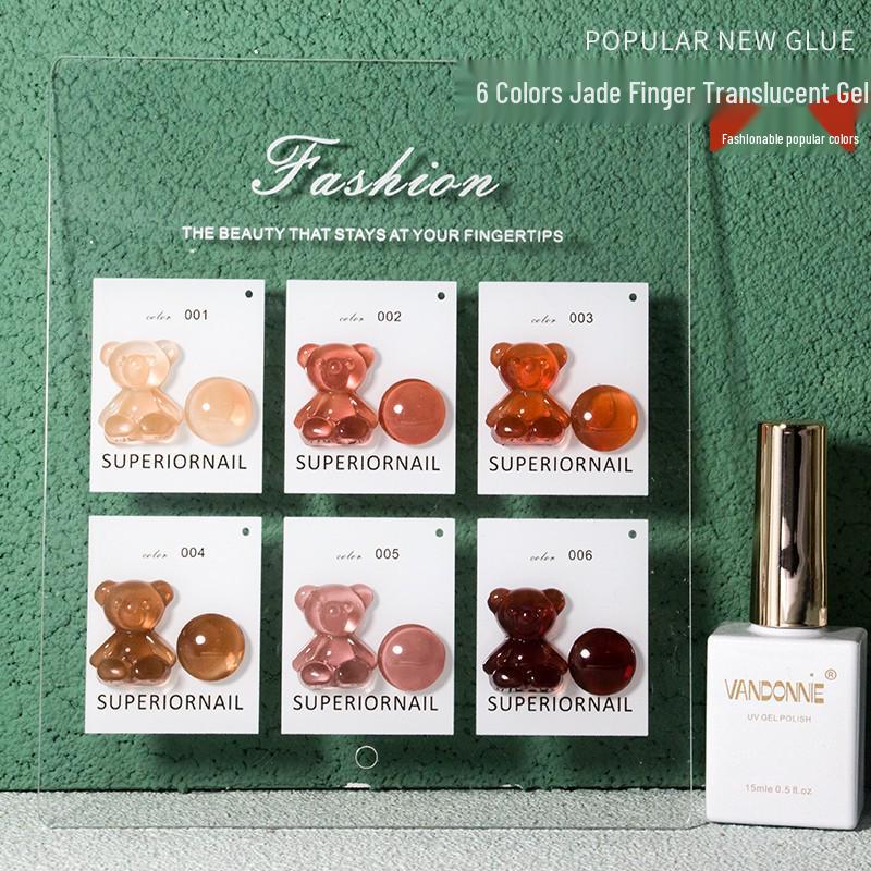

2024 New Translucent Jelly Gel Polish Set: 6 Nude Shades for Nail Salons