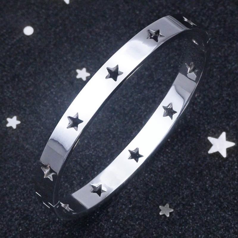 Chic Bracelet Wrist Jewelry Hollow Star Bangle Suitable for Fashionable Outfit