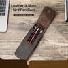 Crazy Horse Leather Pencil Case Three Pack Handmade Magnetic Drawer Student Pen Storage Case