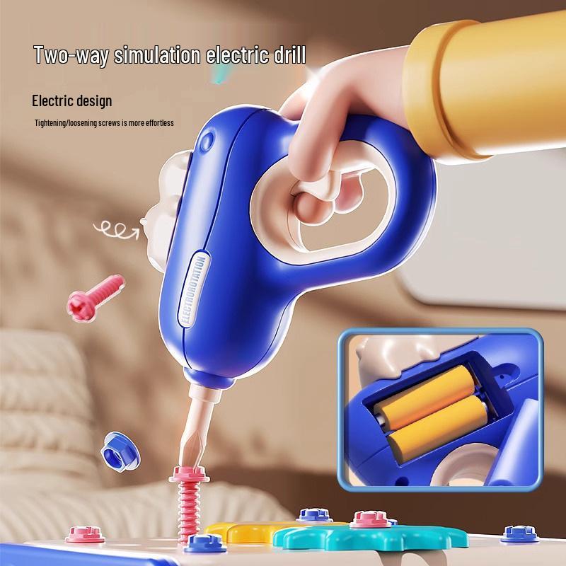 Kids' Pretend Play Repair Tool Box with Electric Drill and Screws