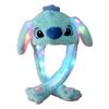 Funny Plush Rabbit Hat Cute Ear Moving Jumping Hat LED Light Up Winter Animal Cap for Women Girls Christmas Party Cosplay