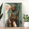 Fashion Blonde Lady Metal Wall Art Print - Waterproof UV-Resistant Decor for Living Room Bedroom Office Easy to Hang Perfect Gif