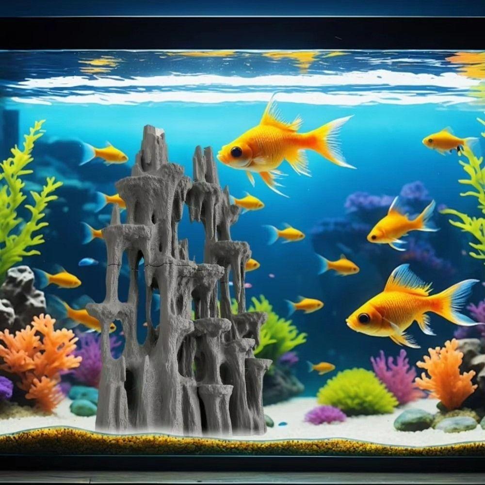 Concealed Room Mountain View Stone Betta Hideout Cave Fish Tank Decoration Aquarium Fish Cave Simulation Stone Ornament