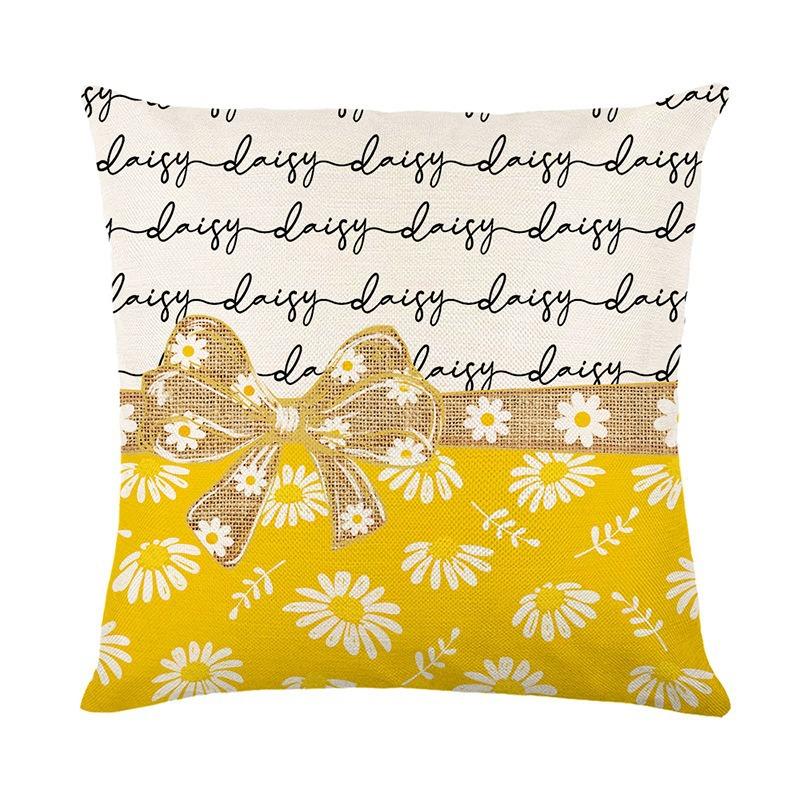 Summer Fresh And Lively Yellow Daisy Pillow Cover Festive Ornament Home Living Room Bedroom Sofa Pillow Cover Premium