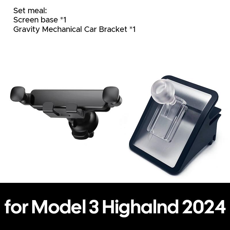 Car Cell Phone Holder Wooden Gravity Support Mount Bracket For Tesla New Model Y Launch JUNIPER 2026 25 Model 3 Hhighalnd 2024
