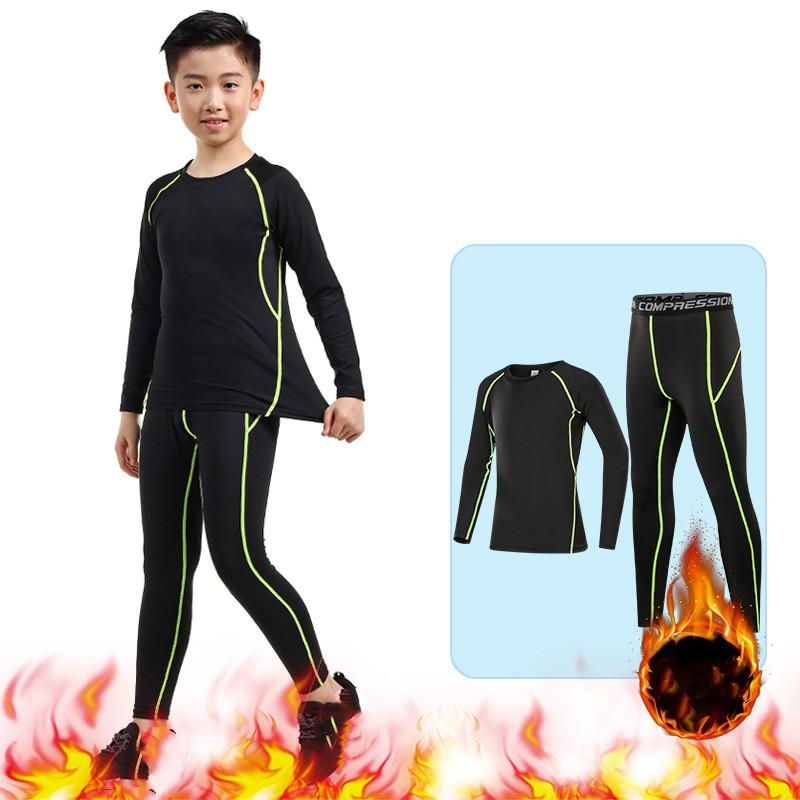 

Детский зимний утепленный тренировочный комплект из двух предметов: длинный рукав + длинные штаны 150