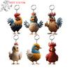 Heiß Kreative Tier Hühner Hähne Serie Anhänger Acryl Schlüsselanhänger Für Weihnachtsbaum Dekoration Auto Schlüsselanhänger Hahn Schlüsselhalter
