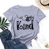 Bee Kind Pattern Cotton T-Shirt Short Sleeve Round Neck Women 2d Print Tops