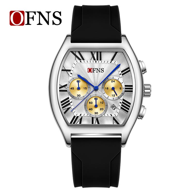 Oufanni High-End Men s Quartz Chronograph Wristwatch with Calendar and Color-Block Design.