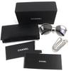 Excellent CHANEL Sunglasses COCO Mark Panto Shape Frame: Silver Black Women 4242 c.124/S6 Used