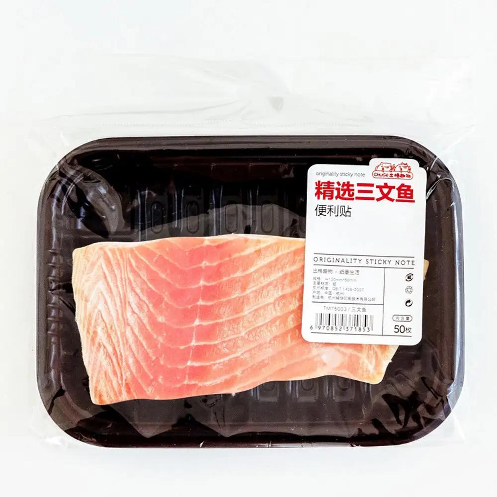 

Japanese Style Notepad Students Gift Simulation Fish Meat Sticky Notes Self-Adhesive Pads School Stationery Supplies Memo Pad лососевий