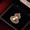 New Chinese Style Hollow Gourd Pearl Elegant Suit Brooch For Women Clothing Coat Corsage Jewelry Accessories Gifts