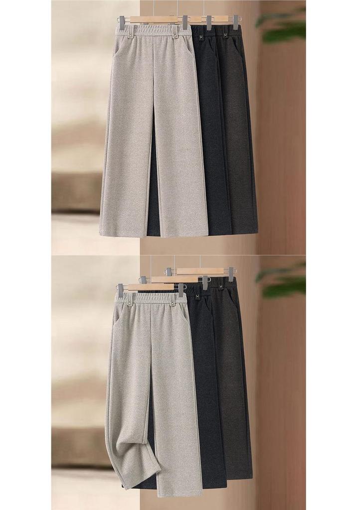 Spring 2026 Fashion High-Waist Elastic Pants for Middle-Aged Women