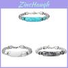 Geometric Turquoise Stainless Steel Bracelet For Men With Vintage Style For Gift Giving