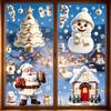 Christmas Static Window Clings Snowman Gift Box Xmas Tree Snow House Glass Stickers Festive Home Decor Decals